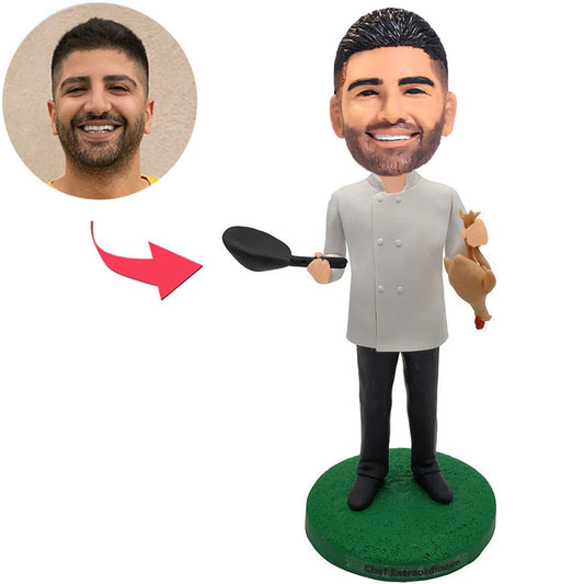Der kundenspezifische kochende Bobbleheads-Chef addieren Text