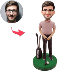 Kundenspezifischer Bobbleheads-Golf-Mann addieren Text