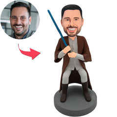 Kundenspezifischer Bobbleheads-Mann mit Stock addieren Text