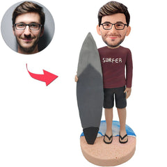 Kundenspezifischer Bobbleheads-Surfer addieren Text