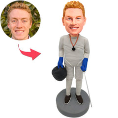 Kundenspezifischer Bobbleheads-Fechter addieren Text