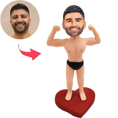 Kundenspezifischer cooler Fitness-Mann Bobbleheads mit ABS addieren Text