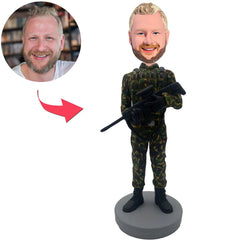 Kundenspezifischer Bobbleheads-Soldat addieren Text
