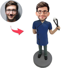 Kundenspezifischer Bobbleheads-Zahnarzt addieren Text