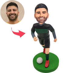 Kundenspezifischer Bobbleheads-glücklicher Fußball addieren Text