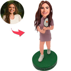 Tennisspielerin Kundenspezifische Bobbleheads mit eingraviertem Text
