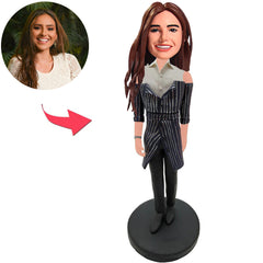 Moderne Mode-Mädchen-kundenspezifische Bobbleheads addieren Text