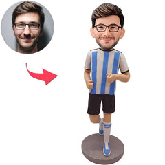 Kundenspezifischer Bobbleheads Fußball-Athleten-Uniformen addieren Text