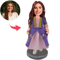 Kundenspezifisches Bobbleheads-zufälliges glückliches Mädchen addieren Text