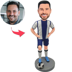 Kundenspezifischer Bobbleheads-cooler Fußball-Spieler addieren Text