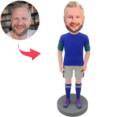 Kundenspezifisches Bobbleheads-blaues Hemd-moderner Mann addieren Text