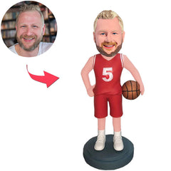 Platz fünf für den basketballspieler Kundenspezifische Bobbleheads mit eingraviertem Text