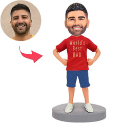 Der beste Papa der Welt Super Papa Kundenspezifische Bobbleheads fügen Text hinzu