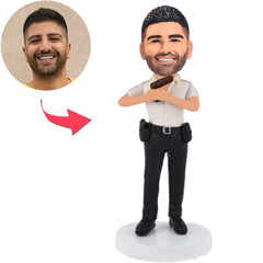 Polizist mit einer Waffe Benutzerdefinierte Bobbleheads mit eingraviertem Text