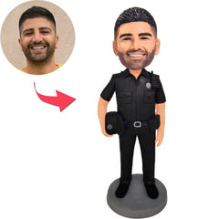 Polizist mit Polizeihut Benutzerdefinierte Bobbleheads mit eingraviertem Text