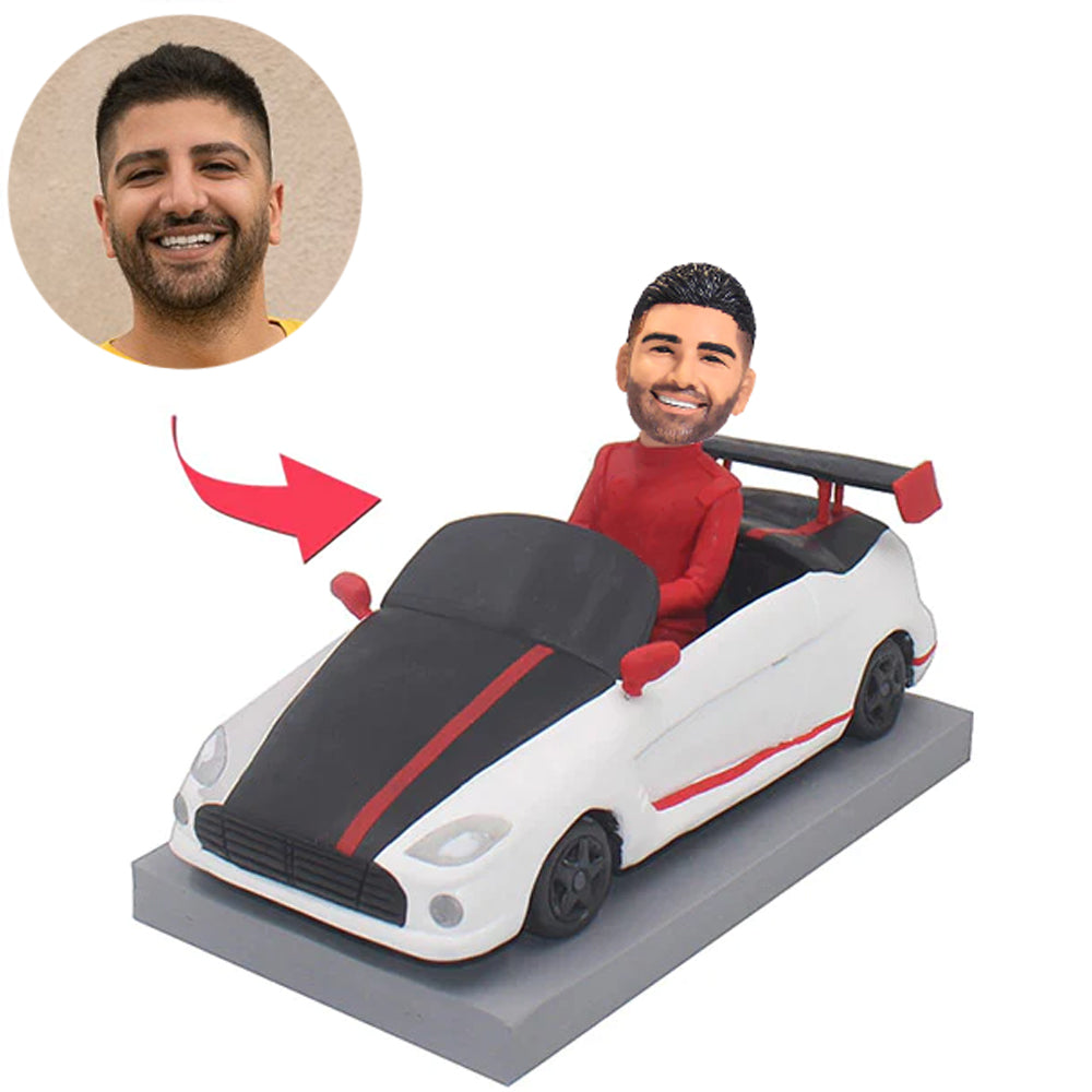 Rennfahrer Kundenspezifische Bobbleheads mit eingraviertem Text