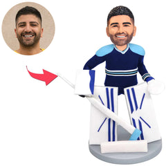 Professioneller Hockeyspieler Kundenspezifische Bobbleheads addieren Text
