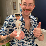 Männlicher Baseballspieler mit Baseballschläger Kundenspezifische Bobbleheads