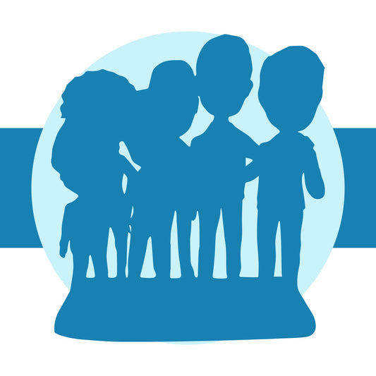 Vollständig anpassbare Benutzerdefinierte Bobbleheads Wackelköpfe für 6 Personen mit graviertem Text