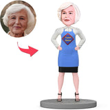 Mama In Super Mama Schürze Benutzerdefinierter Wackelkopfs