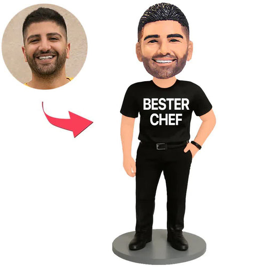 Bester Chef im schwarzen Hemd Benutzerdefinierte Bobbleheads