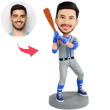 Männlicher Baseballspieler mit Baseballschläger Kundenspezifische Bobbleheads