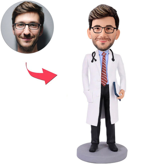 Arzt mit Stethoskop Kundenspezifische Bobbleheads mit graviertem Text