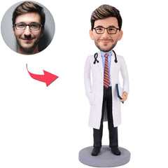 Arzt mit Stethoskop Kundenspezifische Bobbleheads mit graviertem Text