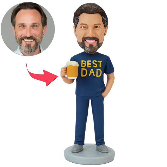 Bester Papa mit Bierkrug Benutzerdefinierte Bobbleheads
