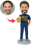 Bester Papa mit Bierkrug Benutzerdefinierte Bobbleheads