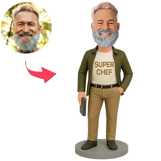 Super Chef in Khakihose Benutzerdefinierte Bobbleheads