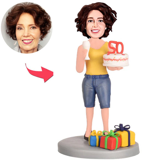 Geschenkbox Kuchen Weinglas Mode Frauen Benutzerdefinierte Wackelköpfe
