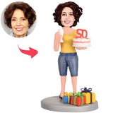 Geschenkbox Kuchen Weinglas Mode Frauen Benutzerdefinierte Wackelköpfe