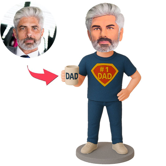 #1 Papa Hält Tasse Benutzerdefinierte Wackelköpfe