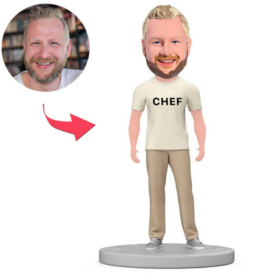 Chef in Weißem Hemd Benutzerdefinierte Bobbleheads
