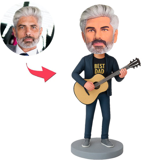 Bester Papa spielt Gitarre Benutzerdefinierte Wackelköpfe