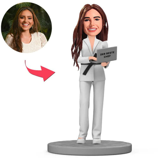Weibliche Chef in Judouniform Benutzerdefinierte Bobbleheads
