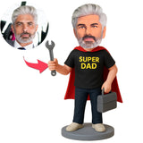 Super Papa Hält Schraubenschlüssel Benutzerdefinierte Wackelköpfe