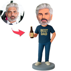 Bester Papa mit Bierflasche Benutzerdefinierte Wackelköpfe
