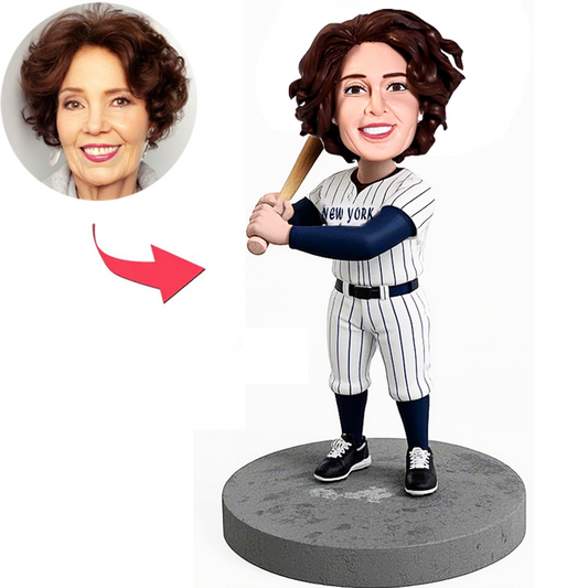 Ny Fan Weibliche Baseballspielerin Benutzerdefinierter Wackelkopfs