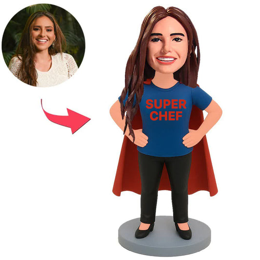 Super weibliche Chef mit Umhang Benutzerdefinierte Bobbleheads
