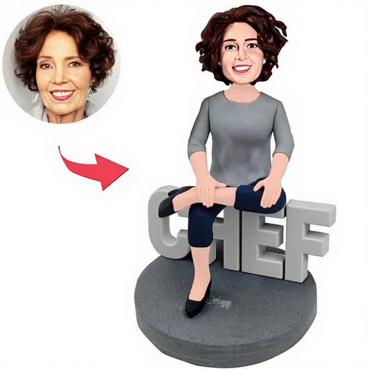Kundenspezifischer Bobbleheads Weiblicher Chef Der beste Chef der Welt