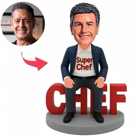 Super Chef Sitzend auf Boss Benutzerdefinierte Bobbleheads