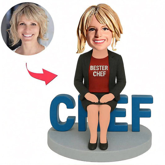 Beste Weibliche Chef sitzend auf Boss Benutzerdefinierte Bobbleheads