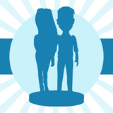 Vollständig anpassbare benutzerdefinierte Bobbleheads für 2 Personen mit graviertem Text
