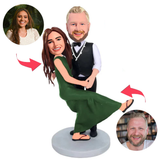 Tanzen Sie ein glückliches Paar Kundenspezifische Bobbleheads mit eingraviertem Text