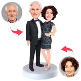 Formelles Geschäftspaar Kundenspezifische Bobbleheads mit eingraviertem Text