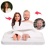 Paar mit Steppdecke bedeckt Kundenspezifische Bobbleheads mit eingraviertem Text