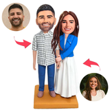 Karierte Hemden für Männer und Röcke für Frauen Kundenspezifische Bobbleheads mit eingraviertem Text