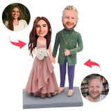 Hochzeitskleid-Paar Kundenspezifische Bobbleheads mit eingraviertem Text